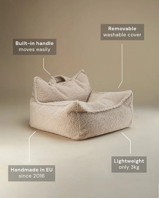 Wigiwama Beanbag Chair Biscuit, lasten säkkituoli