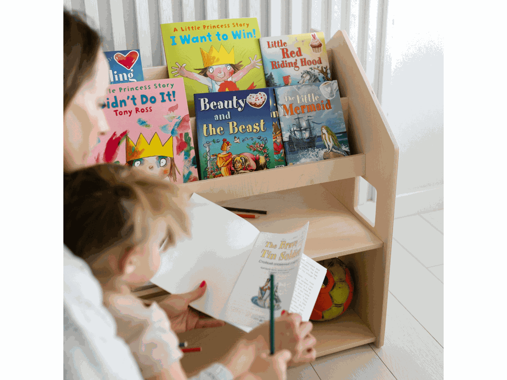 BusyKids Montessori 2in1 -kirja- ja leluhylly – valmistajan tuotekuva