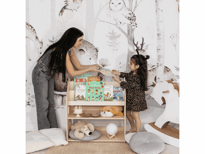 BusyKids Montessori 2in1 -kirja- ja leluhylly – valmistajan tuotekuva