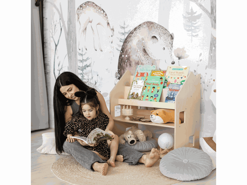 BusyKids Montessori 2in1 -kirja- ja leluhylly – valmistajan tuotekuva