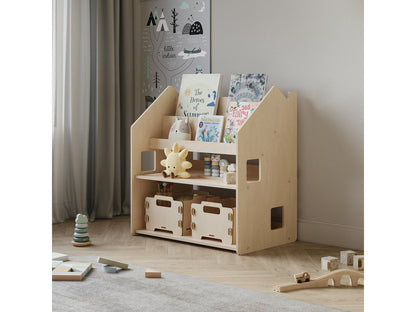 BusyKids Montessori 2in1 -kirja- ja leluhylly – valmistajan tuotekuva