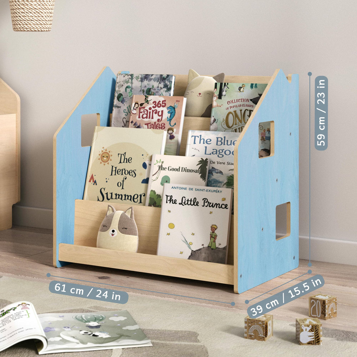 BusyKids Montessori-kirjahylly, vaaleansininen