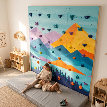Colorful Peaks -kiipeilyseinän värikäs vuoristokuvio