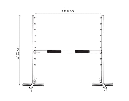 Keppihevosesteen mitat 120 × 120 cm