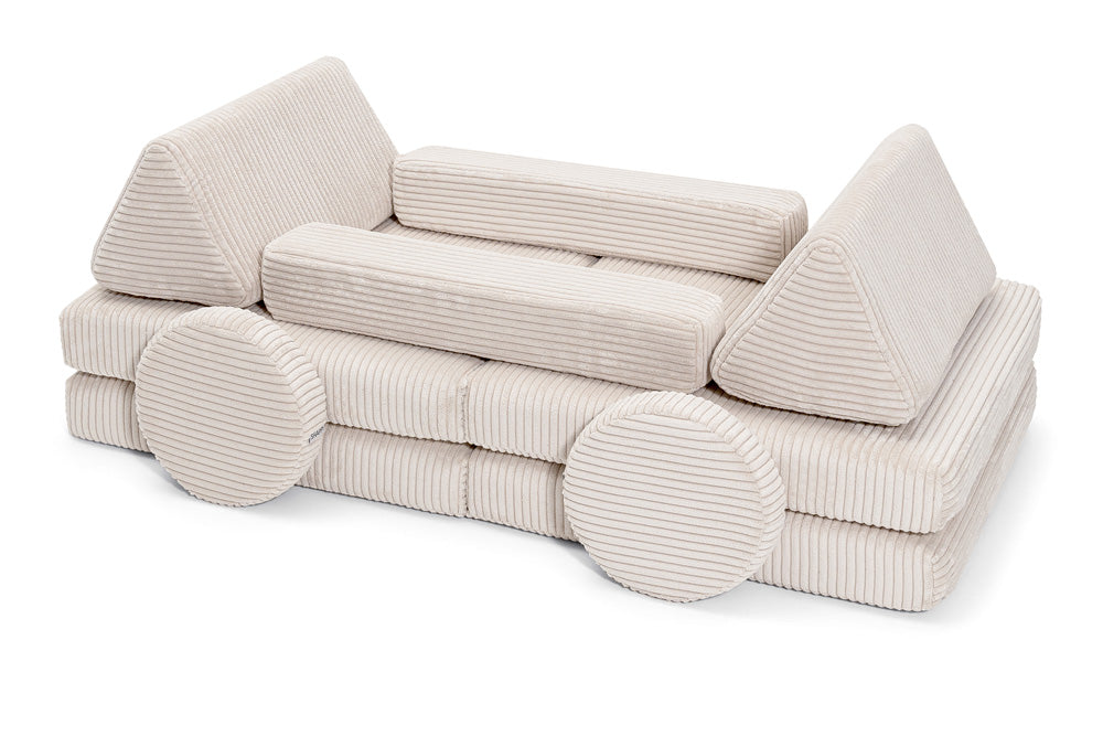 Shappy Mini Pure Corduroy -leikkisohva, vanilja – valmistajan tuote- ja käyttökuva