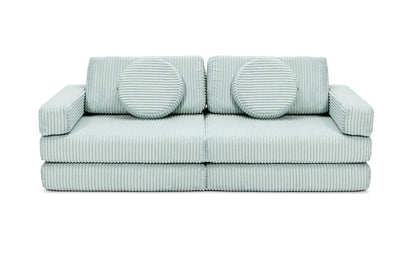 Shappy Mini Pure Corduroy -leikkisohva, mintunvihreä – valmistajan tuote- ja käyttökuva