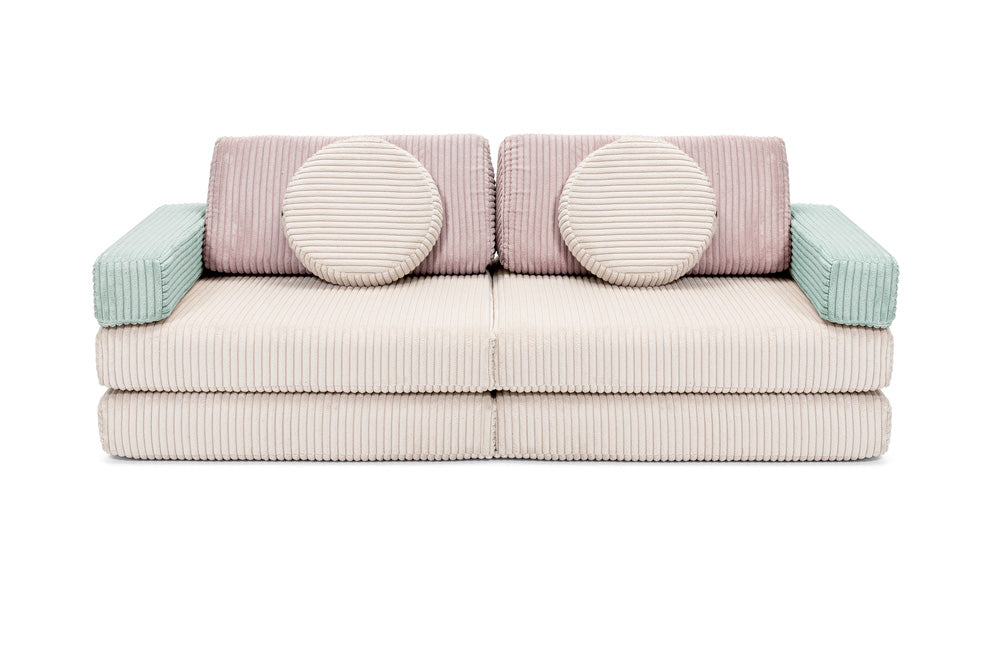 Shappy Mini Pure Corduroy -leikkisohva, monivärinen Lollipop – rakentelu- ja tuotekuva