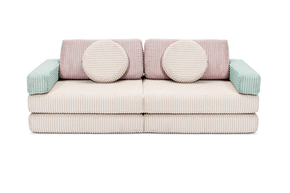 Shappy Mini Pure Corduroy -leikkisohva, monivärinen Lollipop – rakentelu- ja tuotekuva