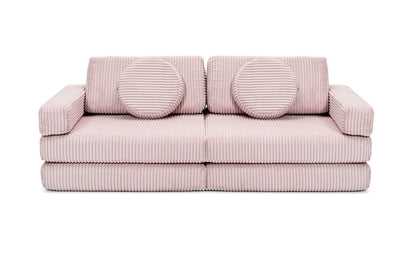 Shappy Mini Pure Corduroy -leikkisohva, vaaleanpunainen – valmistajan tuote- ja käyttökuva