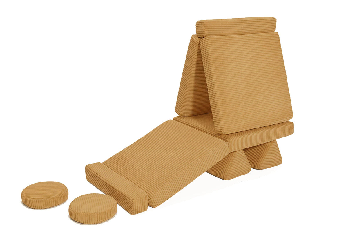 Shappy Mini Pure Corduroy -leikkisohva, hunaja – valmistajan tuote- ja käyttökuva