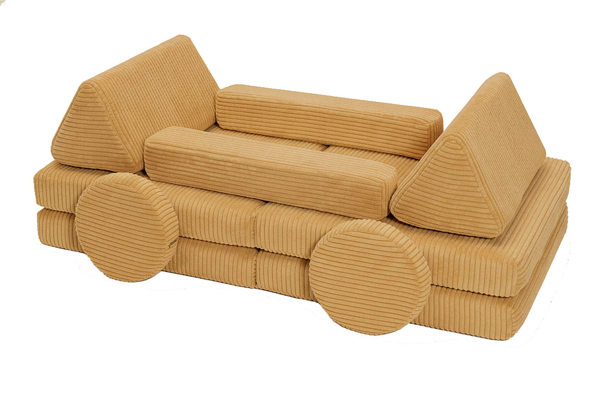 Shappy Mini Pure Corduroy -leikkisohva, hunaja – valmistajan tuote- ja käyttökuva