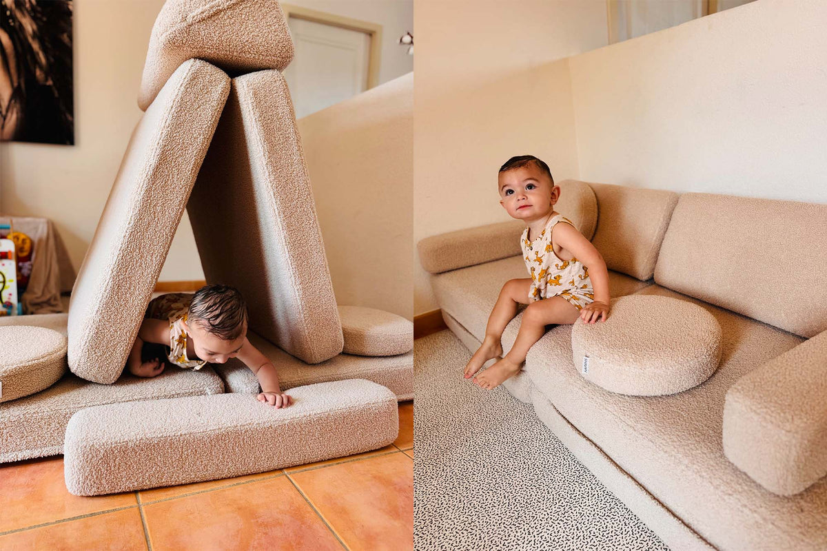 Shappy Teddy -leikkisohva, vaalea beige – valmistajan tuote- ja käyttökuva