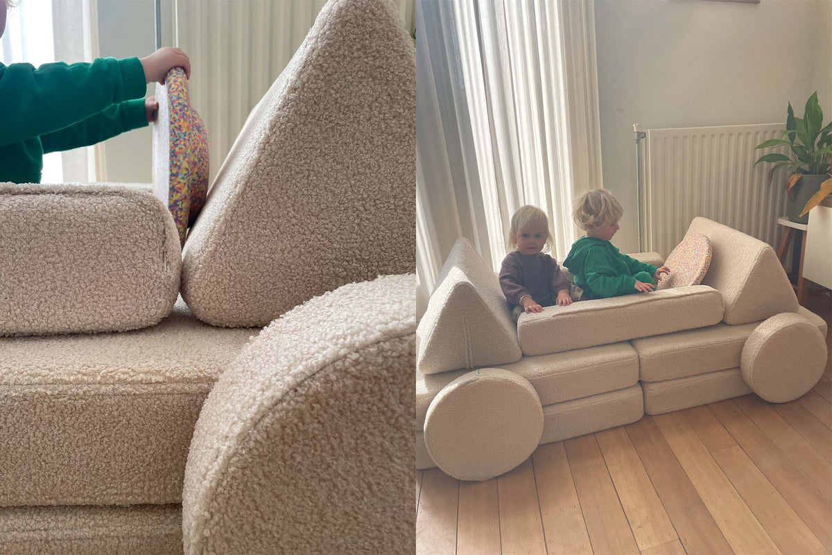 Shappy Teddy -leikkisohva, vaalea beige – valmistajan tuote- ja käyttökuva