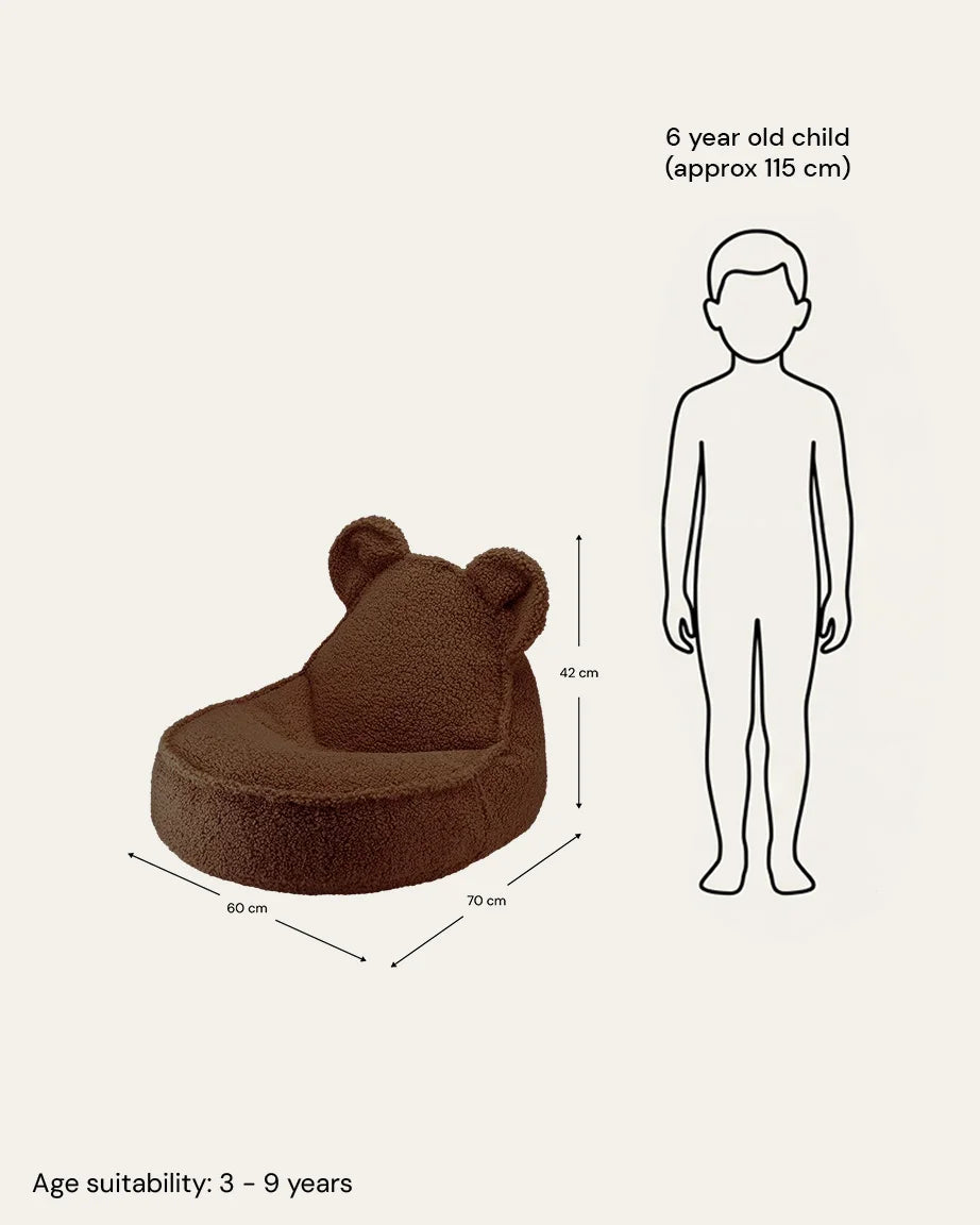 Wigiwama Warm Hazel, nalle-säkkituolin mitat