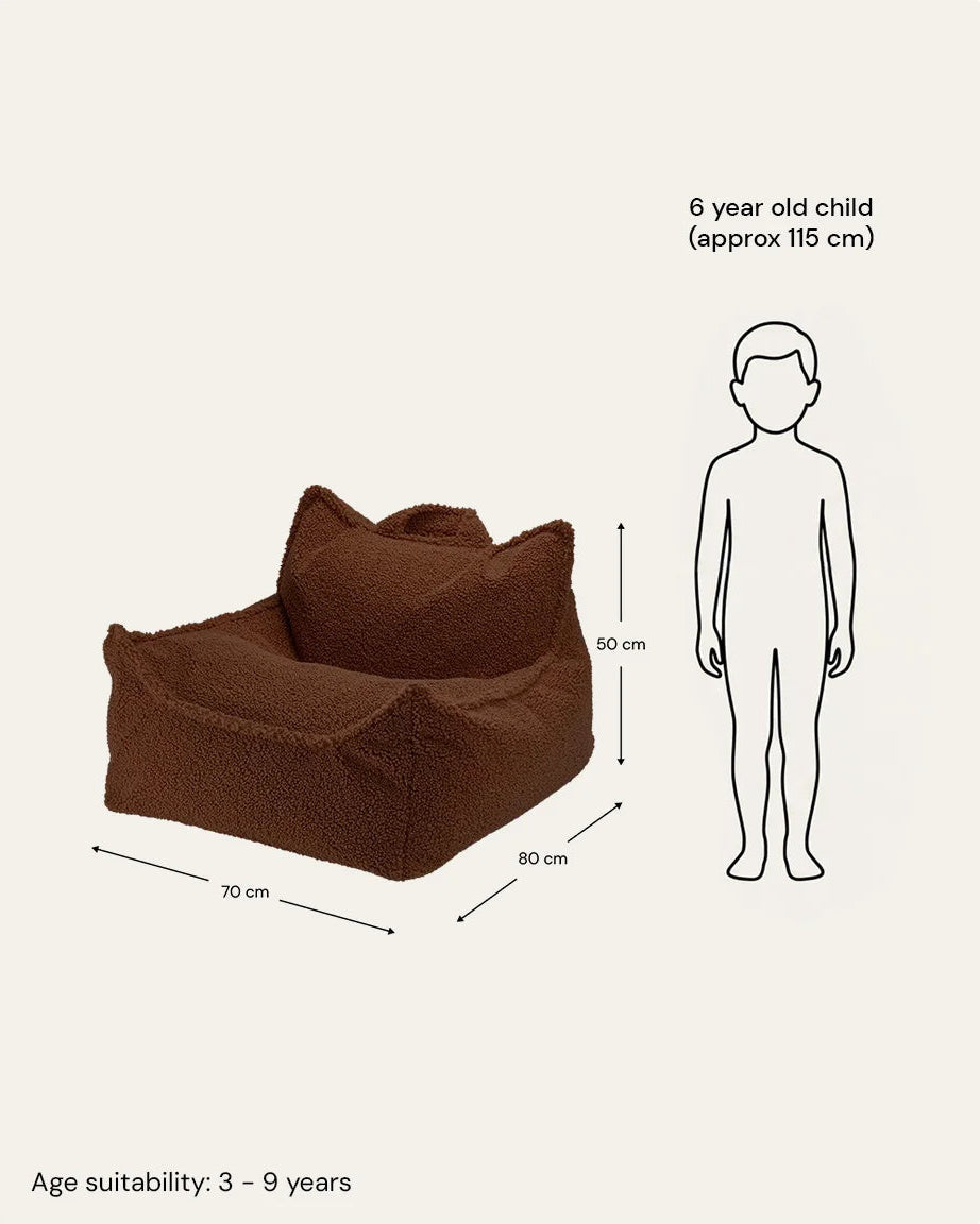 Wigiwama Warm Hazel, säkkituolin mitat